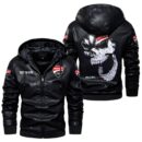 Custom Name Ducati Corse Skull Leather Jacket - Personalized Logo Car Motorcycle Model