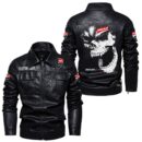 Custom Name Ducati Corse Skull Leather Jacket - Personalized Logo Car Motorcycle Model