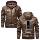 Custom Name Oldsmobile Cutlass PU Leather Hooded Jacket - Personalized Logo Car Motorcycle Model