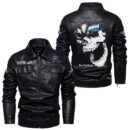 Custom Name Ford Motor Company Skull Leather Jacket - Personalized Logo Car Motorcycle Model
