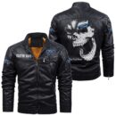 Custom Name Ford Motor Company Skull Leather Jacket - Personalized Logo Car Motorcycle Model