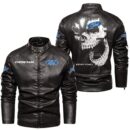 Custom Name Ford Racing Skull Leather Jacket - Personalized Logo Car Motorcycle Model