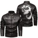 Custom Name Goldwing Skull Leather Jacket - Personalized Logo Car Motorcycle Model
