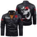 Custom Name Gsxr Skull Leather Jacket - Personalized Logo Car Motorcycle Model