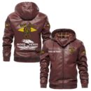 Custom Name Boss Hoss PU Leather Hooded Jacket - Personalized Logo Car Motorcycle Model