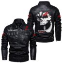 Custom Name Honda Cbr Skull Leather Jacket - Personalized Logo Car Motorcycle Model