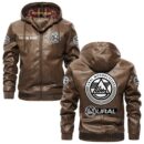 Custom Name Ural Motorcycles PU Leather Hooded Jacket - Personalized Logo Car Motorcycle Model