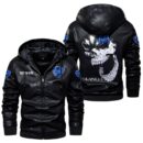 Custom Name Lancia Skull Leather Jacket - Personalized Logo Car Motorcycle Model