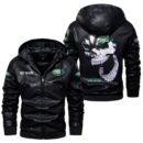Custom Name Land Rover Skull Leather Jacket - Personalized Logo Car Motorcycle Model