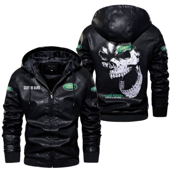 Custom Name Land Rover Skull Leather Jacket - Personalized Logo Car Motorcycle Model - Image 5