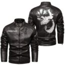 Custom Name Lincoln Skull Leather Jacket - Personalized Logo Car Motorcycle Model