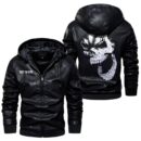 Custom Name Lincoln Skull Leather Jacket - Personalized Logo Car Motorcycle Model