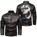 Custom Name Mazda Skull Leather Jacket - Personalized Logo Car Motorcycle Model