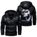 Custom Name Mazda Skull Leather Jacket - Personalized Logo Car Motorcycle Model
