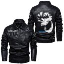Custom Name Mazda Skull Leather Jacket - Personalized Logo Car Motorcycle Model