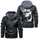 Custom Name Mazda Skull Leather Jacket - Personalized Logo Car Motorcycle Model