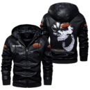 Custom Name Moto Guzzi Skull Leather Jacket - Personalized Logo Car Motorcycle Model