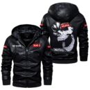 Custom Name Norton Motorcycle Company Skull Leather Jacket - Personalized Logo Car Motorcycle Model