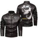 Custom Name Opel Skull Leather Jacket - Personalized Logo Car Motorcycle Model