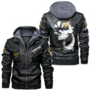 Custom Name Pontiac Fiero Skull Leather Jacket - Personalized Logo Car Motorcycle Model