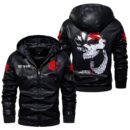 Custom Name Suzuki Hayabusa Skull Leather Jacket - Personalized Logo Car Motorcycle Model