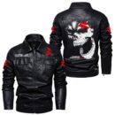 Custom Name Suzuki Hayabusa Skull Leather Jacket - Personalized Logo Car Motorcycle Model