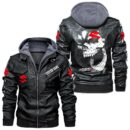 Custom Name Suzuki Hayabusa Skull Leather Jacket - Personalized Logo Car Motorcycle Model