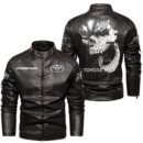 Custom Name Toyota Motor Corporation Skull Leather Jacket - Personalized Logo Car Motorcycle Model