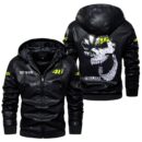 Custom Name Valentino Rossi 46 Skull Leather Jacket - Personalized Logo Car Motorcycle Model