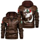 Custom Name Vespa Skull Leather Jacket - Personalized Logo Car Motorcycle Model