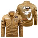 Custom Name Western Star Contrast Leather Jacket - Personalized Logo Car Motorcycle Model