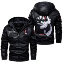 Custom Name Camaro Ss Skull Leather Jacket - Personalized Logo Car Motorcycle Model