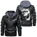 Custom Name Mustang Racing Skull Leather Jacket - Personalized Logo Car Motorcycle Model