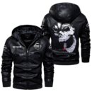 Custom Name Nissan 350z Skull Leather Jacket - Personalized Logo Car Motorcycle Model