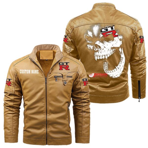 Custom Name Nissan R34 Skull Leather Jacket - Personalized Logo Car Motorcycle Model - Image 10
