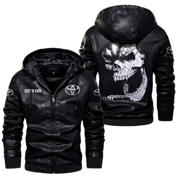 Custom Name Toyota 4runner Skull Leather Jacket - Personalized Logo Car Motorcycle Model - Image 5