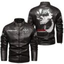 Custom Name Toyota Tundra PU Leather Hooded Jacket - Personalized Logo Car Motorcycle Model