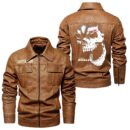 Custom Name Boston Whaler Skull Leather Jacket - Personalized Logo Car Motorcycle Model