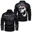 Custom Name Briggs Stratton Skull Leather Jacket - Personalized Logo Car Motorcycle Model