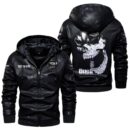 Custom Name Buell Motorcycles Skull Leather Jacket - Personalized Logo Car Motorcycle Model