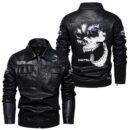 Custom Name Datsun Skull Leather Jacket - Personalized Logo Car Motorcycle Model