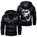 Custom Name Honda Civic Type R Skull Leather Jacket - Personalized Logo Car Motorcycle Model