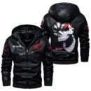 Custom Name Honda Motor Skull Leather Jacket - Personalized Logo Car Motorcycle Model