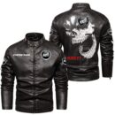 Custom Name Kioti Skull Leather Jacket - Personalized Logo Car Motorcycle Model