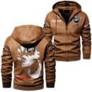Custom Name Kioti Skull Leather Jacket - Personalized Logo Car Motorcycle Model