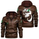 Custom Name Kverneland Skull Skull Leather Jacket - Personalized Logo Car Motorcycle Model