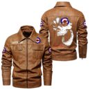 Custom Name Lambretta Skull Skull Leather Jacket - Personalized Logo Car Motorcycle Model