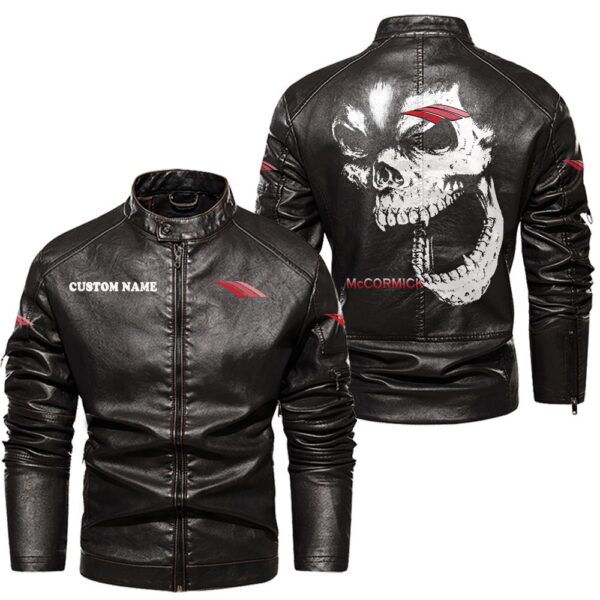 Custom Name Mccormick Skull Skull Leather Jacket - Personalized Logo Car Motorcycle Model - Image 3