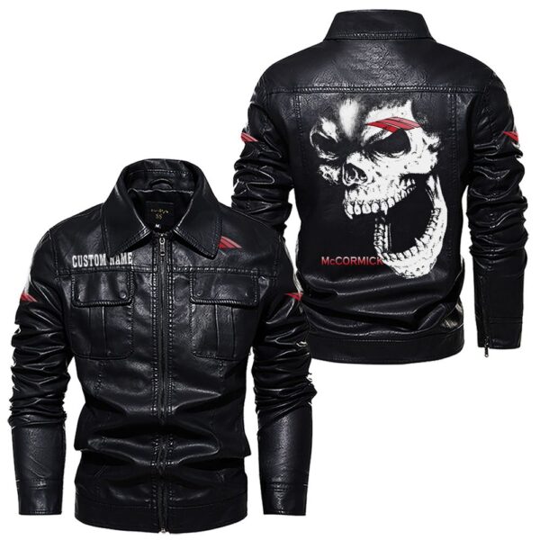 Custom Name Mccormick Skull Skull Leather Jacket - Personalized Logo Car Motorcycle Model - Image 7