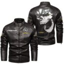 Custom Name Opel Astra Skull Leather Jacket - Personalized Logo Car Motorcycle Model